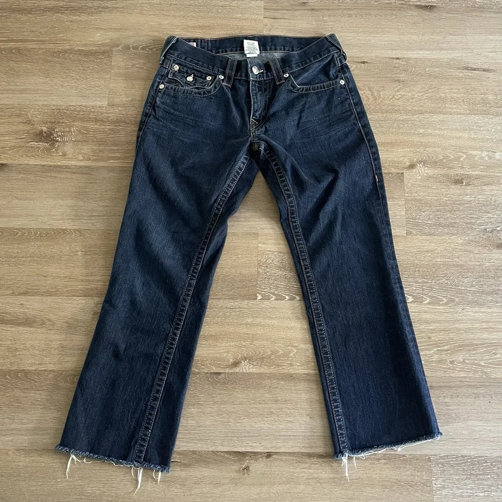 Vtg True Religion Jeans Men 32X28 Ricky Bootcut Denim Flap‎ Pockets Made in USA